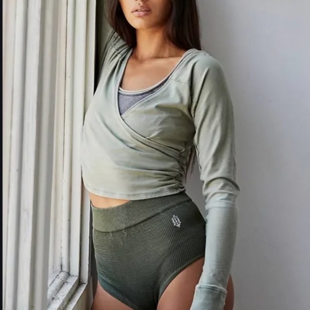 EUC Free People Hot Shot Wrap Crop Top